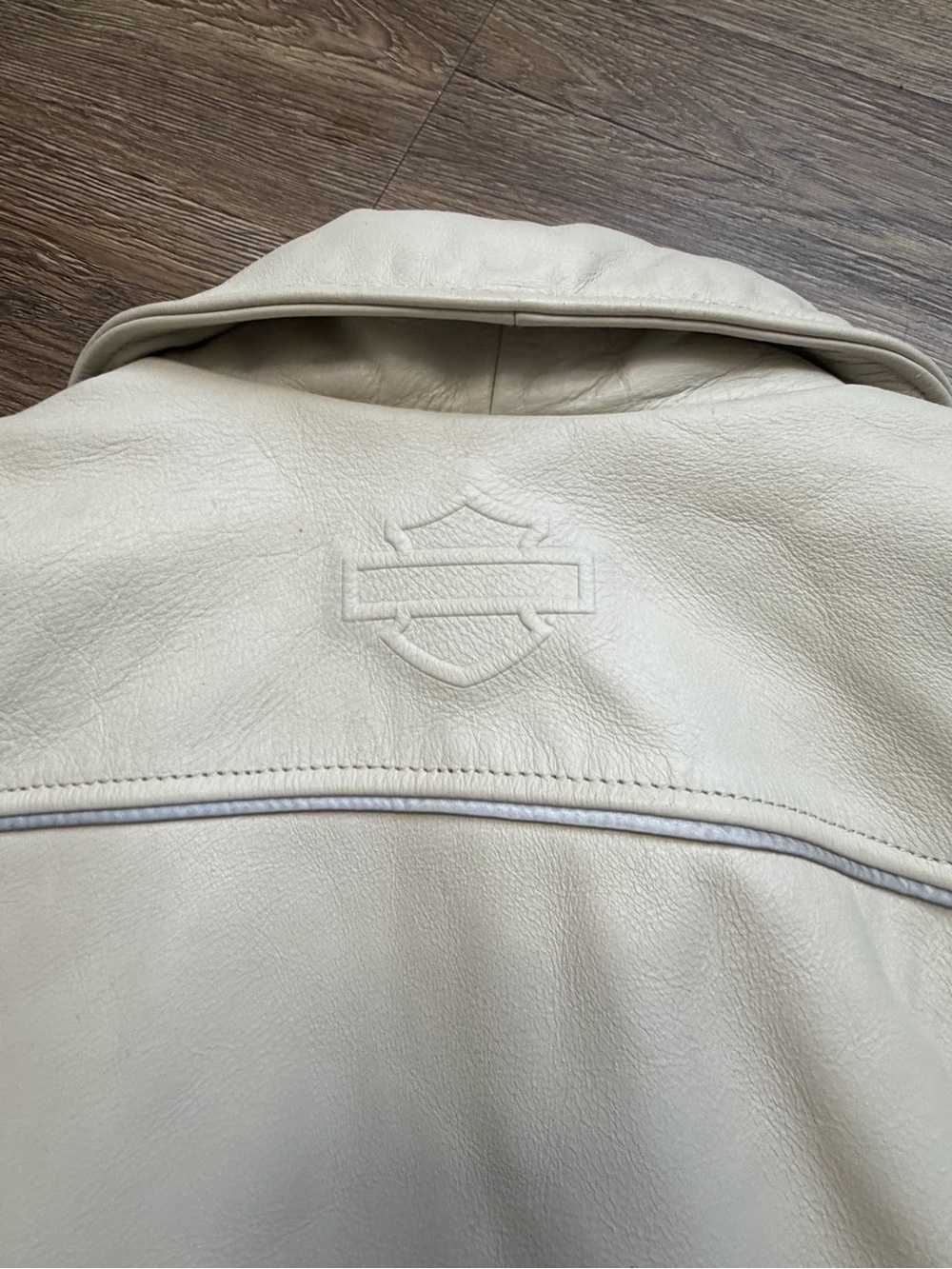 Harley-Davidson Vixen Lane Leather Riding Jacket Beige Size Large - Picture 8 of 10